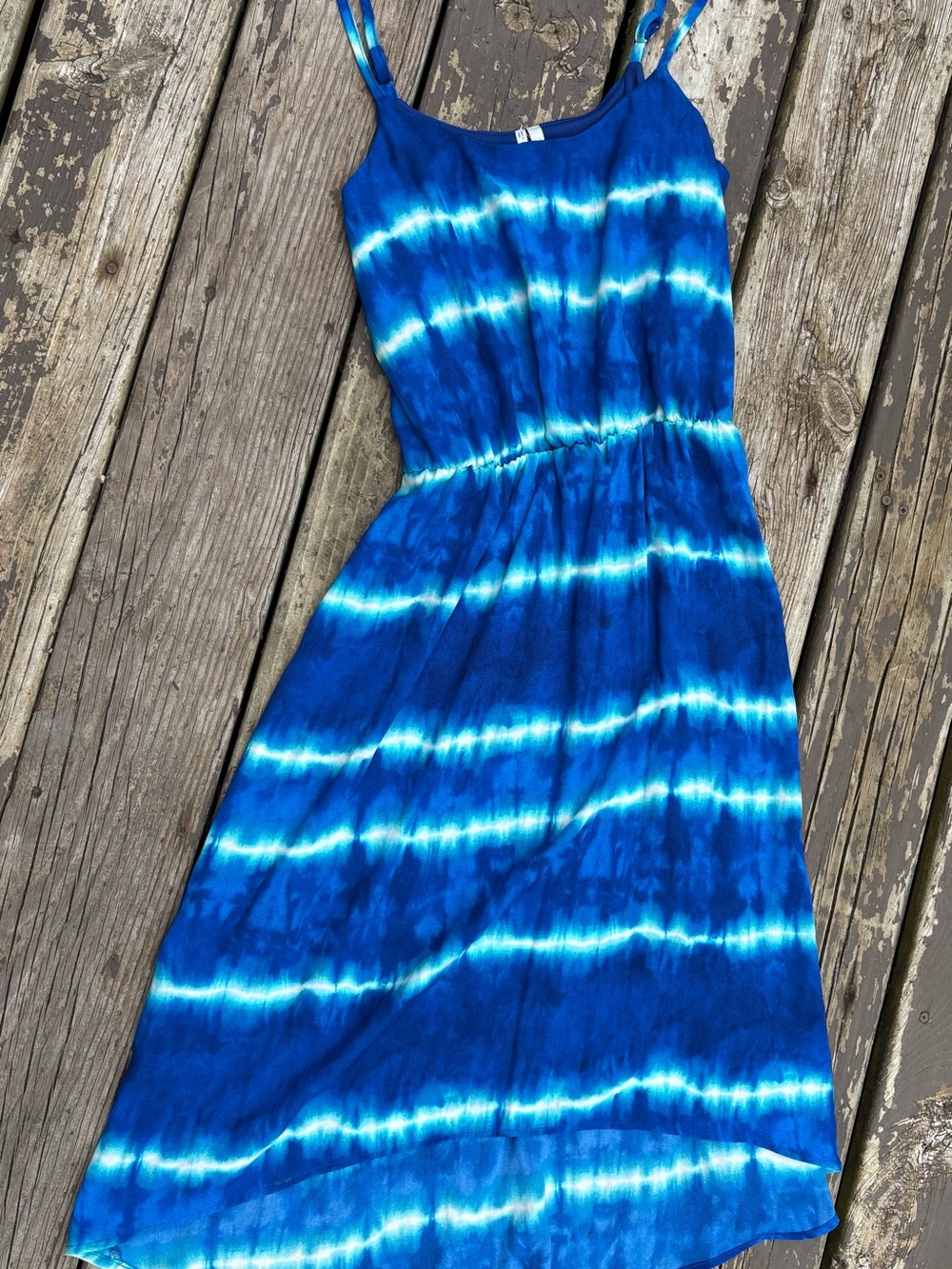 Studio Y Women’s Blue Tie-Dye Lined Summer Dress